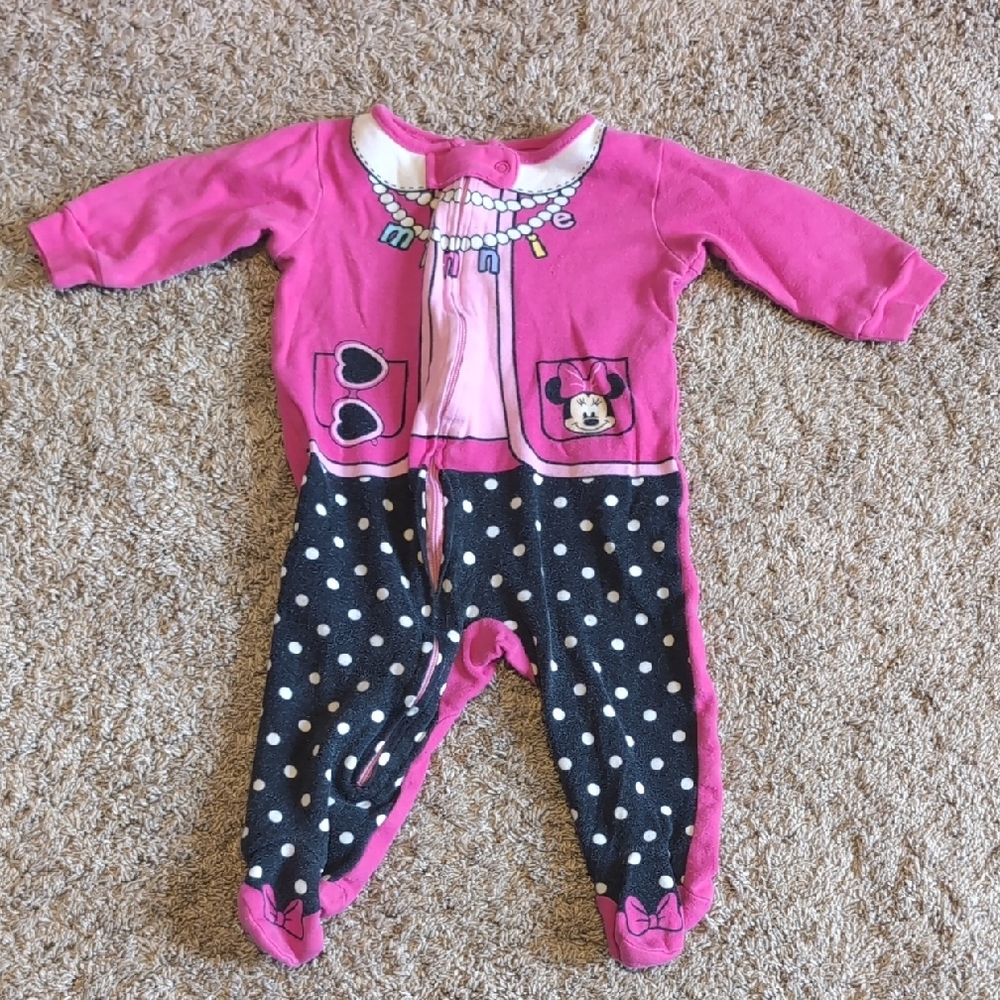 Disney Pink and Black Footies One Piece